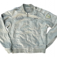 Blouson Warson Motors Militaire Pilote Kaki Clair 