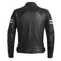 Blouson Cuir ELEVEIT Café Racer Classic Giacca Femme Noir