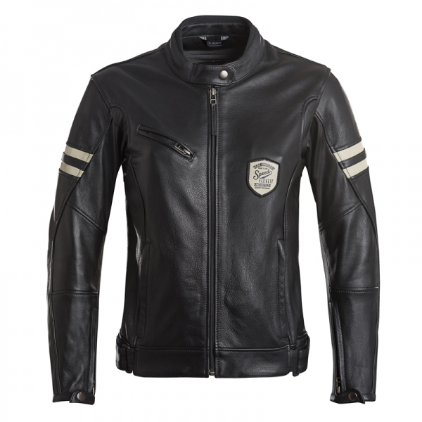 Blouson Cuir ELEVEIT Café Racer Classic Giacca Femme Noir