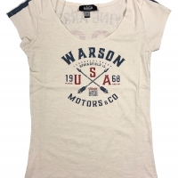 Tee-shirt Warson Motors femme Flying Arrow 68 Blanc 