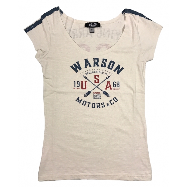 Tee-shirt Warson Motors femme Flying Arrow 68 Blanc