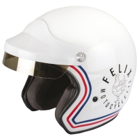 Casque Jet Félix Motocyclette ST520 Signature Blanc
