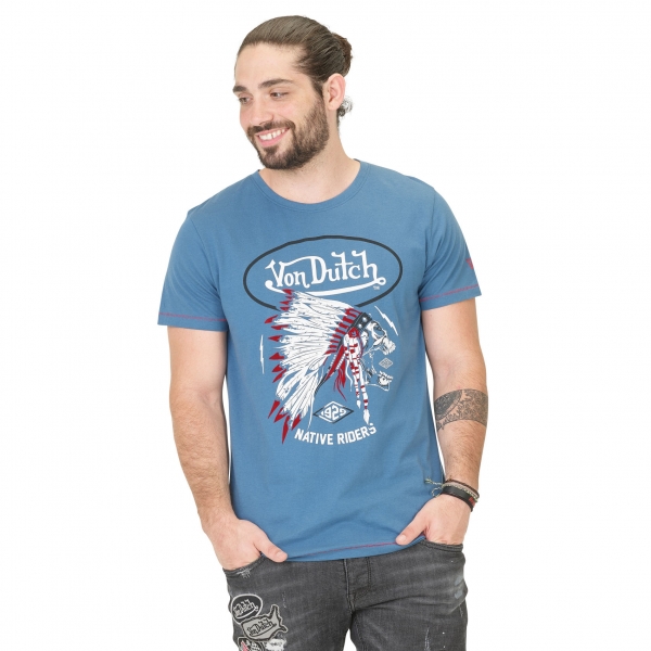 Tee-shirt Homme Von Dutch Indian Bleu