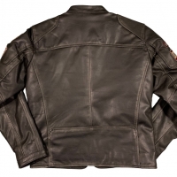 Blouson Warson Motors Cuir Jo Siffert Classic Driver Noir Rub Off Goat
