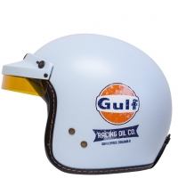 Casque Jet Gulf Mat vintage racing oil 