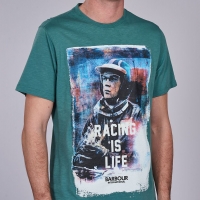 Tee-shirt Barbour Steve Mcqueen Racing Is Life Vert