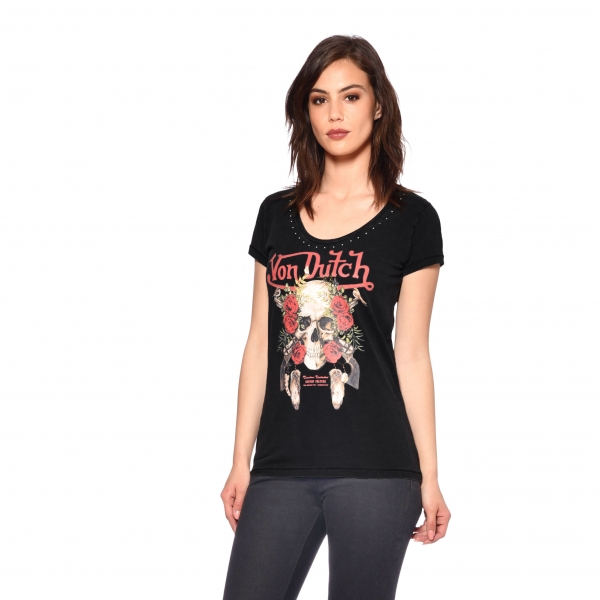 Tee-Shirt Von Dutch Femme Rock Noir