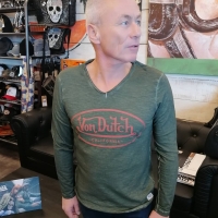 Tee-shirt Homme Von Dutch Run ML Kaki 