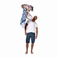 Foulard Chèche Von Dutch Flag USA Beige 90x120 Drapeau 