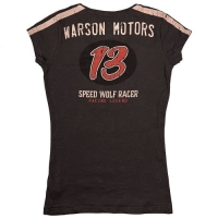 Tee-shirt Warson Motors femme Speed Wolf Carbone