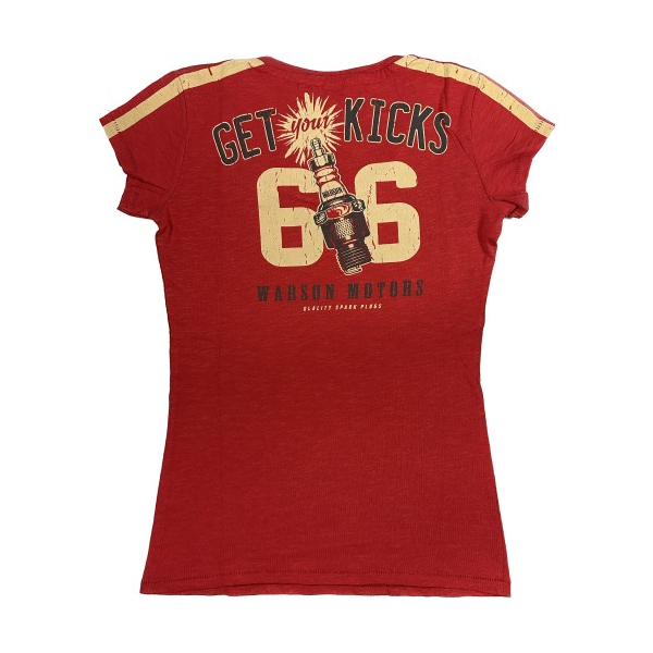 Tee-shirt Warson Motors Femme Get Kicks 66 Red