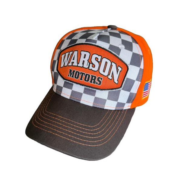 Casquette Warson Motors Checkerboard Orange