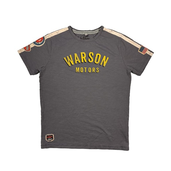 Tee-shirt Warson Motors Indian 48 Steel Gris