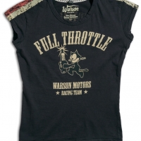 Tee-shirt Warson Motors femme Full Throttle Carbone 