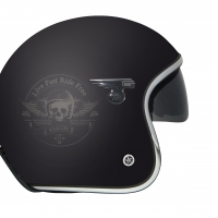 Casque Jet GPA Carbon Solar Skull Noir mat