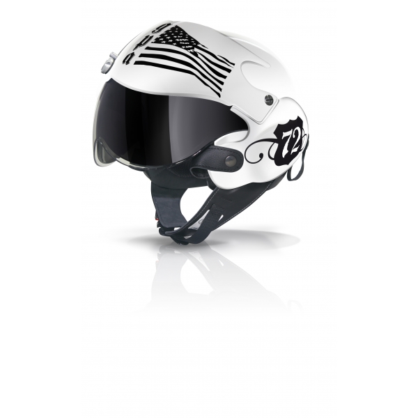 Casque Jet GPA Aircraft Kamikaze Blanc brillant