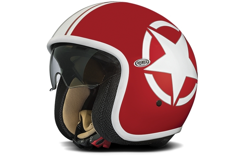 Casque de moto vintage, casque de sécurité rouge, casque vintage