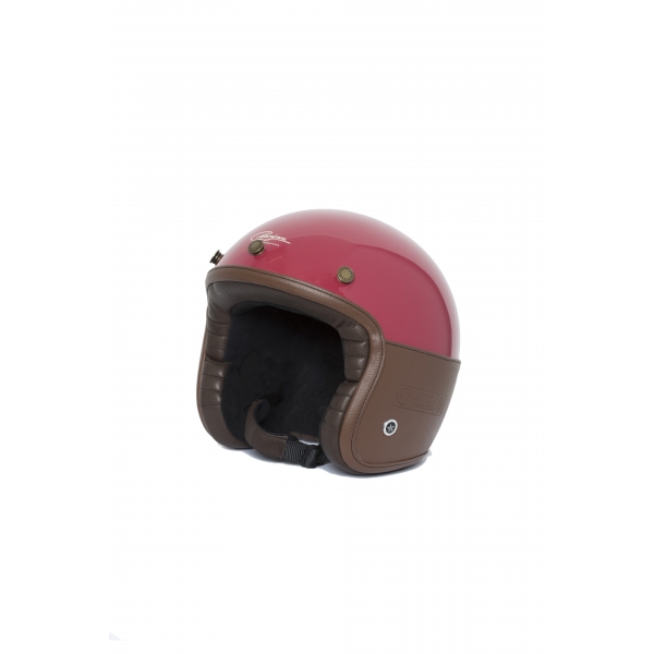 Casque Jet Chevignon Cuir Rouge Marron