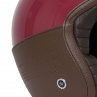 Casque Jet Chevignon Cuir Rouge Marron