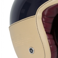 Casque Jet Chevignon Cuir Bleu Marine Beige