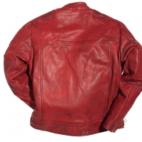 Blouson Warson Motors Motorcycle Cuir Rouge
